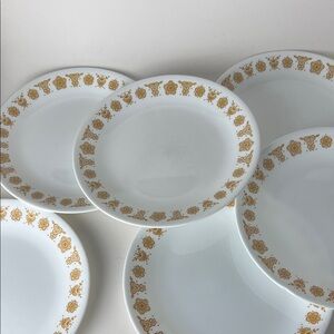 Corelle Butterfly Gold Vintage 8.5" Salad Plates set of 6 plates Anti-Hero